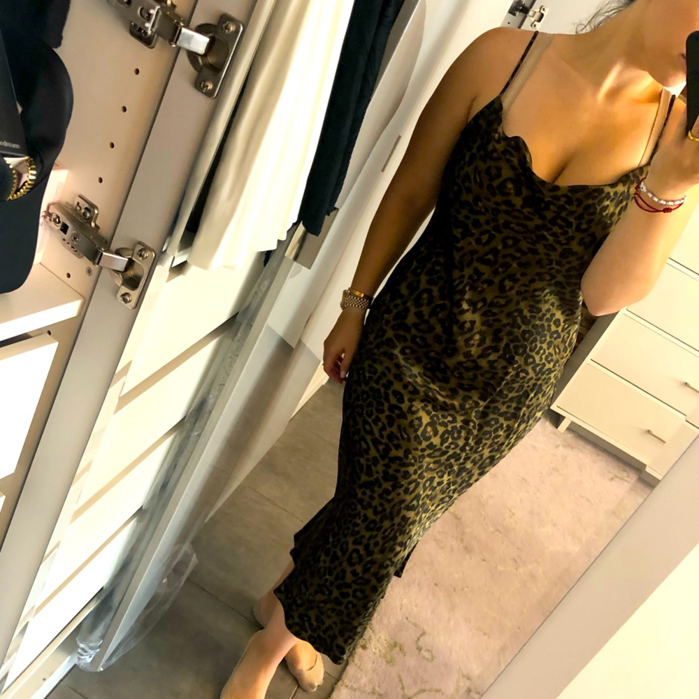 Zara leopard print slip dress